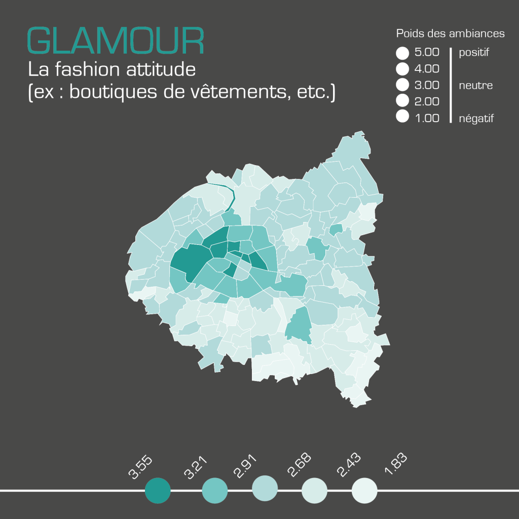 Cartographie de l'ambiance glamour réalisée par kamisphère